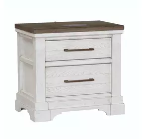 B00226 White And Brown Nightstand