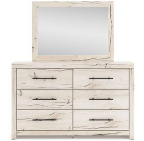 Lawroy Light Natural 6 Drawer Dresser and Rectangular Mirror