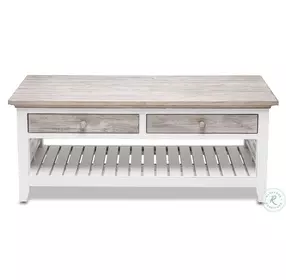 Island Haven Dapple Grey and Blanc Rectangular Coffee Table