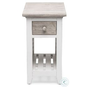 Island Haven Dapple Grey and Blanc Rectangular Chairside Table