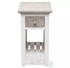 Island Haven Dapple Grey and Blanc Rectangular Chairside Table