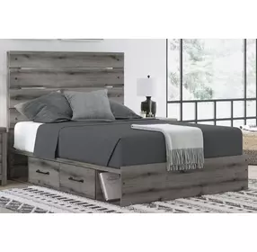Urbanoore Brown Gray Queen Storage Panel Bed