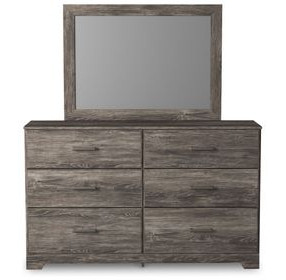 Ralinksi Gray 6 Drawer Dresser and Rectangular Mirror