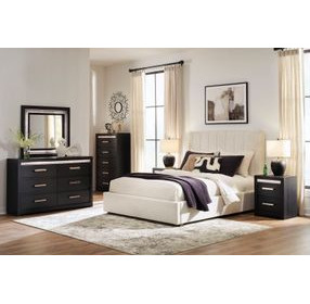 Shoralli Beige Upholstered Storage Panel Bedroom Set