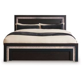 Shoralli Black King Panel Bed with LED