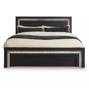 Shoralli Black King Panel Bed with LED