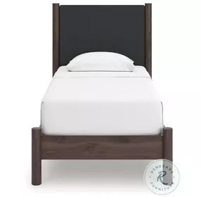 Cadmori Brown Twin Upholstered Panel Platform Bed