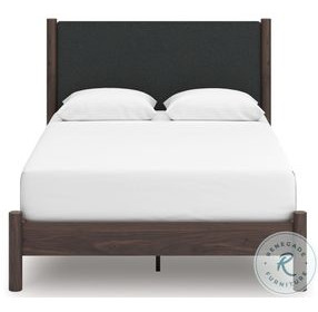 Cadmori Brown Queen Upholstered Panel Platform Bed