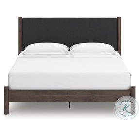 Cadmori Brown King Upholstered Panel Platform Bed