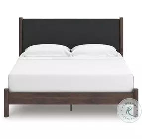 Cadmori Brown King Upholstered Panel Platform Bed
