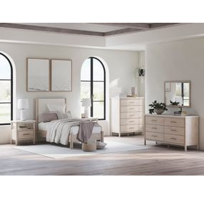 Cadmori Tan And White Youth Panel Upholstered Bedroom Set