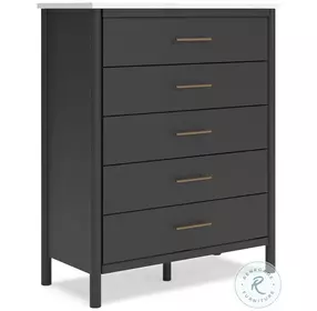 Cadmori Black And White 5 Drawer Wide Chest