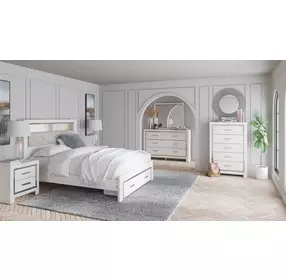 Altyra White Bookcase Storage Bedroom Set