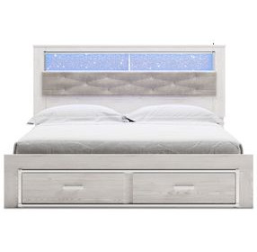 Altyra White King Bookcase Storage Bed