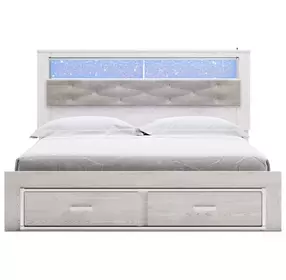 Altyra White King Bookcase Storage Bed
