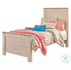Willowton Whitewash Twin Panel Bed