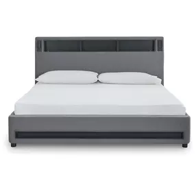 Cayberry Gray King Upholstered Bed