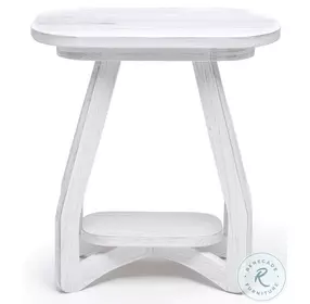 Bay Harbor Distressed White Oval Chairside Table