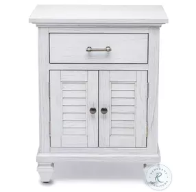 Bay Harbor Distressed White 1 Drawer and 2 Door Nightstand