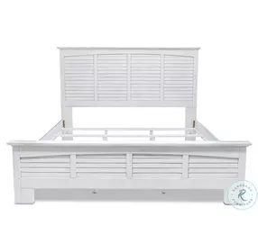 Bay Harbor Distressed White King Panel Bed