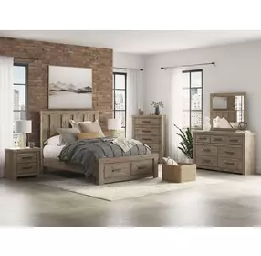 Garistyn Light Brown Storage Panel Bedroom Set