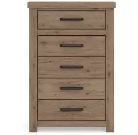 Garistyn Natural Rustic 5 Drawer Chest
