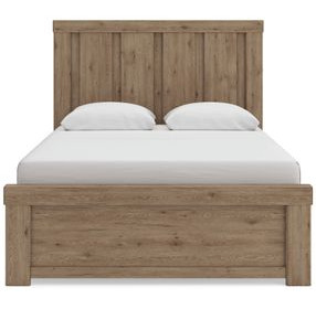 Contoura Light Brown Queen Panel Bed