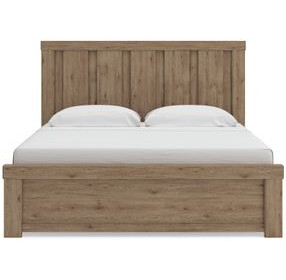 Contoura Light Brown King Panel Bed