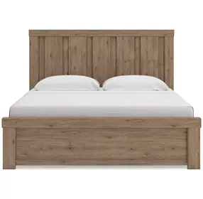 Garistyn Light Brown King Panel Bed