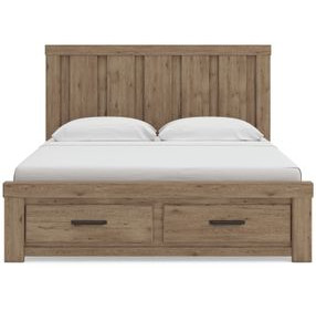 Contoura Light Brown King Storage Panel Bed