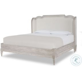 Nichole White Rustic And Beiges Upholstered King Platform Bed
