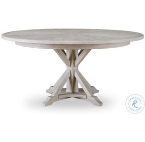 Collin White Rustic 64" Round Dining Table
