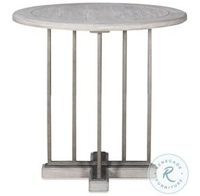 Jacob White Rustic And Pewter Side Table