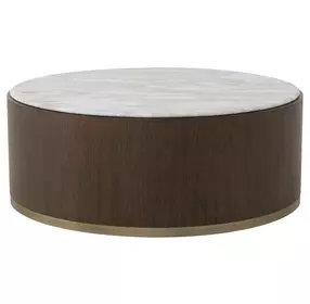Carino Cocoa and Beige Round Marble Top Cocktail Table