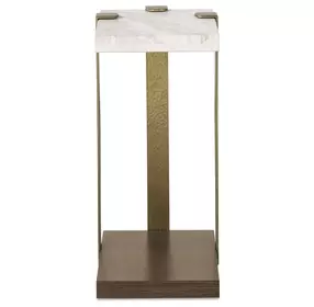 Carino Cocoa and Beige Rectangular Marble Top Drinks Table
