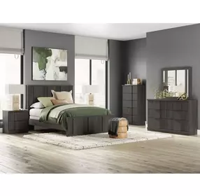 Agrander Dark Brown Panel Bedroom Set