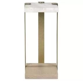 Carino Sand Cerused and Beige Rectangular Marble Top Drinks Table