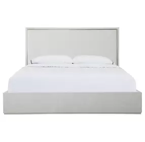 Carino Frost and Beige King Upholstered Panel Bed