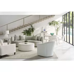 Carino Frost and Beige Round Occasional Table Set