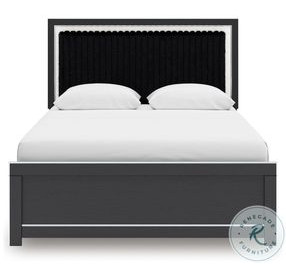 Ravalori Black Queen Panel Upholstered Bed