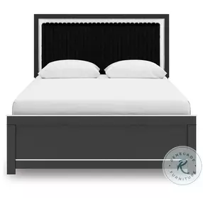 Ravalori Black Queen Panel Upholstered Bed