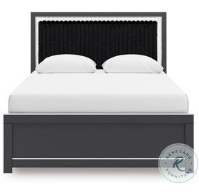 Ravalori Black Queen Upholstered Panel Bed