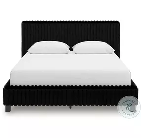 Ravalori Black Queen Upholstered Bed