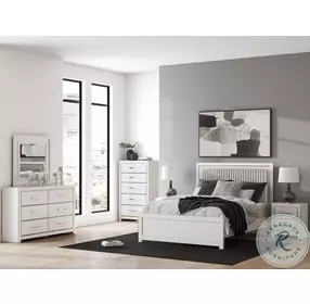 Birmonton White Panel Upholstered Bedroom Set