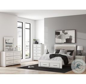 Ravalori White Upholstered Panel Storage Bedroom Set