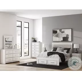 Ravalori White Upholstered Panel Storage Bedroom Set
