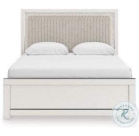 Ravalori White King Upholstered Panel Bed