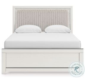 Ravalori White Upholstered King Panel Bed
