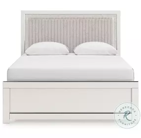 Ravalori White Upholstered King Panel Bed