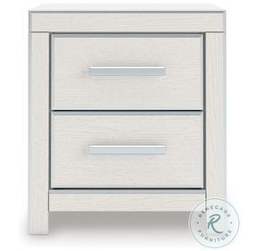 Ravalori White 2 Drawer Nightstand with USB Charging